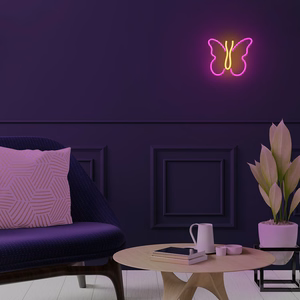 Neon LED valo BUTTERFLY vaaleanpunainen NNE03 Neolia