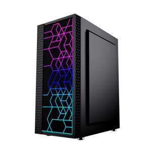 Gembird Fornax 2500 ARGB Gaming ATX Midi Tower taustavalaistuksella musta tietokonerunko