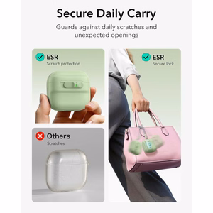 ESR Pulse HaloLock MagSafe  Apple AirPods 4 / 5 kuori, vaaleanvihreä