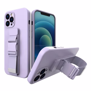 Köysi kotelo Gel kotelo ketju kaulanauha laukku kaulanauha iPhone 12 Pro violetti
