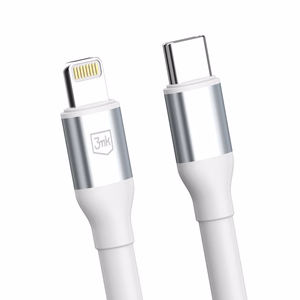 3mk Hyper Cable N-SERIES USB-C / Lightning -kaapeli 3m PD 3.0 9V/3A 27W valkoinen