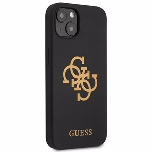 Guess GUHCP13SLS4GGBK iPhone 13 mini 5.4" musta/musta kova kotelo Silikoni 4G Logo