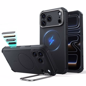 ESR Cyber Tough Kickstand MagSafe suojakuori malleille iPhone 18 Pro Max / 17 Pro Max, musta
