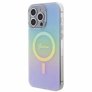 Guess IML Iridescent MagSafe Suojakuori iPhone 15 Pro:lle - turkoosi