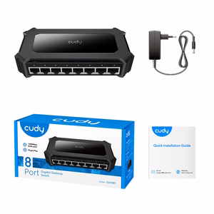 Cudy GS108D network switch Unmanaged Gigabit Ethernet (10/100/1000) Black