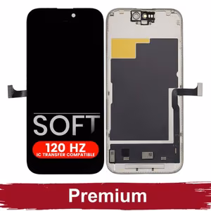 LCD Display Compatible with iPhone 15 Pro Max black (SOFT OLED / Stable 120Hz / Premium)