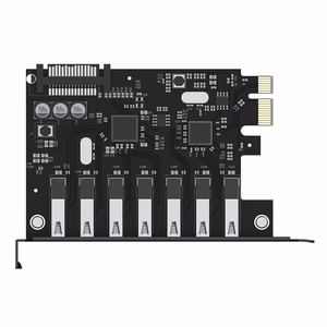Orico PVU3 PCIe-laajennuskortti 7 USB 3.0 -liitännällä pöytätietokoneisiin – musta