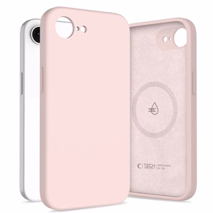 Tech-Protect Silicone MagSafe suojakuori iPhone 16e / 17e:lle - vaaleanpunainen
