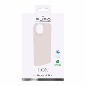 Puro Icon Cover suojakuori laitteelle iPhone 14 Plus / 15 Plus, hiekanvaaleanpunainen