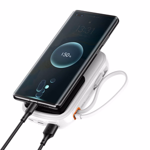 Baseus Power Bank 20000mAh Qpow Pro - USB + C-tyyppi - PD 22,5W C-tyypin kaapelilla (PPQD060302) valkoinen