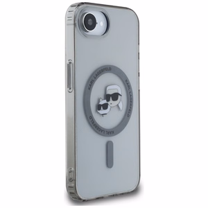 Karl Lagerfeld IML Metal Karl & Choupette Heads MagSafe Alkuperäinen Pussi iPhone 17e/16e:lle - Musta