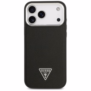 Guess Grained Triangle Logo MagSafe -suojakuori iPhone 17 Pro Max - musta