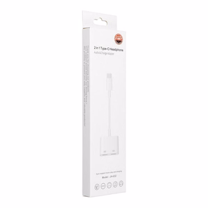 Sovitin AUX 2in1 Type C (uros) - Type C (naaras) / Type C (naaras) BOX valkoinen [DAC]