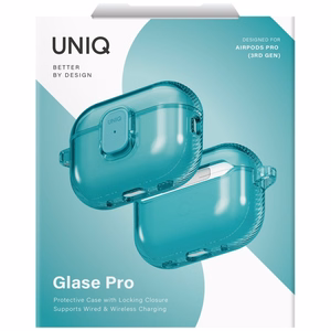 Uniq Glase Pro Case for AirPods Pro 3 Lock Case - Transparent Blue