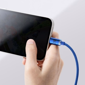 Baseus Crystal Shine kaapeli USB - Lightning, 2.4A, 1,2m (sininen)