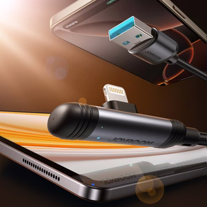 Joyroom S-A56 EnjoyX Series 90° USB-A - Lightning 3A kaapeli 1.2m - musta