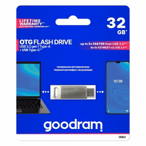 USB-muistitikku Goodram ODA3 32GB OTG USB 3.0 + Type-C