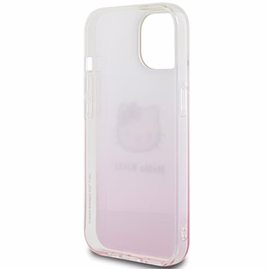 Hello Kitty IML Gradient Electrop Kitty Head Suojakuori iPhone 15:lle - vaaleanpunainen