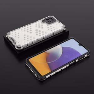 Honeycomb Asia panssari kansi TPU puskuri Samsung Galaxy A22 4G läpinäkyvästä