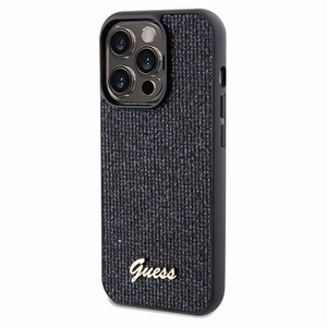 GUESS GUHCP14LPMSDGSK Disco Metal Script -suojakuori iPhone 14 Prolle - musta