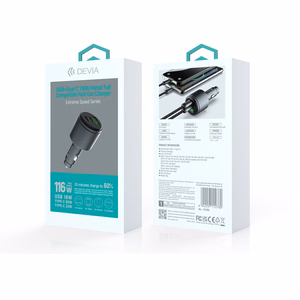 Devia autolaturi Extreme Metal PD QC 116W 1x USB 2x USB-C musta