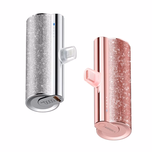 Varavirtalähde Veger PlugOn (W0573) PD QC3.0 2,4A 12W 5000 mAh sisäänrakennetulla USB-C-liittimellä vaaleanpunainen