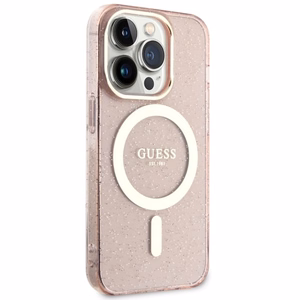 Guess GUHMP14LHCMCGP kovakotelo iPhone 14 Pro 6.1" vaaleanpunainen/vaaleanpunainen Glitter Gold MagSafe