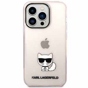 Karl Lagerfeld KLHCP14LCTTRI iPhone 14 Pro 6.1 "kovakotelo vaaleanpunainen / vaaleanpunainen läpinäkyvä Choupette Body