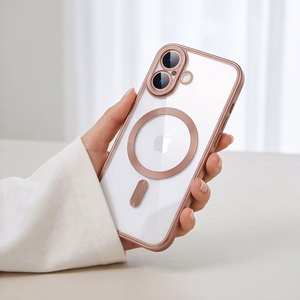 Tech-Protect MagFlex -suojakuori iPhone 17 -mallille, läpinäkyvä vaaleanpunainen