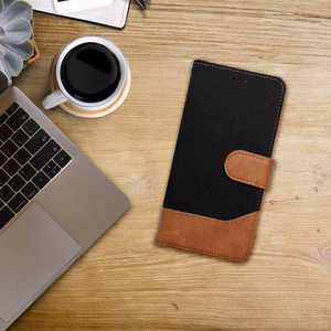 Läppäsuojakuori iPhone 16 PLUS -lle Jeans Book musta