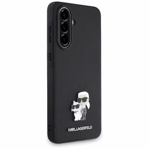 Karl Lagerfeld Saffiano -suojakuori K&C-metallilogolla Samsung Galaxy A56 - musta