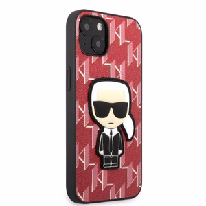 Karl Lagerfeld KLHCP13SPMNIKPI iPhone 13 mini 5.4 kovakuori punainen/punainen Monogram Ikonik Patch