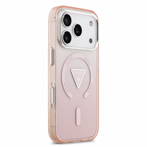 GUESS magneettinen suojakuori iPhone 17 Pro MagSafe-yhteensopiva GUHMP17LHGTMLCGP (IML Gradient kolmiologolla) pinkki