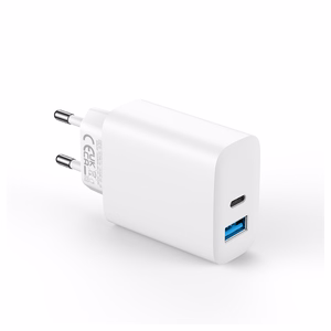 Forever TC-07-30AC PD QC charger 1x USB-C 1x USB 30W white + USB-C - USB-C cable 60W