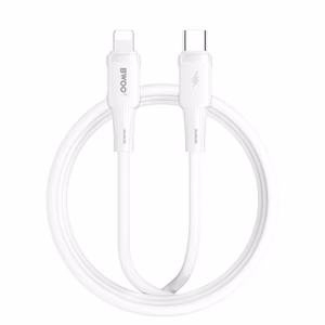 BWOO silikoonikaapeli X329CL 27W USB-C - Lightning 1m valkoinen