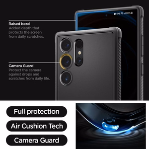 Spigen Rugged Armor suojakuori Samsung Galaxy S24 Ultra:lle matta musta