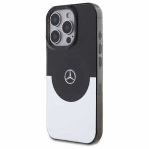 Mercedes Double Layer BiColor MagSafe Suojakuori iPhone 16 Pro:lle - hopeinen