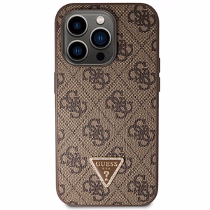 Guess GUHCP14LP4TDSCPW Suojakuori iPhone 14 Pro:lle - ruskea Crossbody 4G Metal Logo