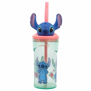 Disney Stitch Flowers -muki pillillä ja 3D-hahmolla, 360 ml