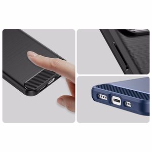 Carbon Kotelo iPhone 14 Pro Max joustava geeli takakuori sininen