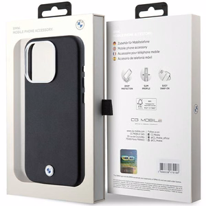 BMW Signature Wrapped Metal MagSafe Suojakuori iPhone 15 Pro:lle - musta