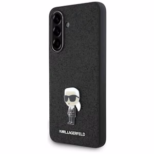 Karl Lagerfeld Fixed Glitter Ikonik Logo Metal Pin Case for Samsung Galaxy A56 - Black