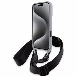 BMW M Edition Carbon Stripe & hihna suojakuori iPhone 16:lle - harmaa