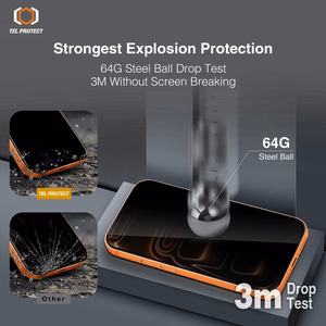 Karkaistu lasi Tel Protect 10X Privacy DLC Diamond Coating iPhone 16 Pro/17:lle