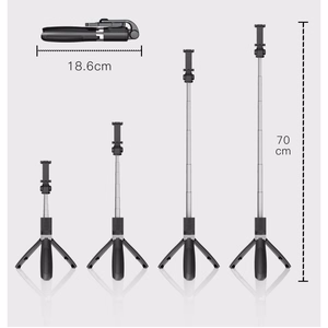 Tech-Protect L01S Bluetooth Selfie Stick with Tripod up to 70cm - Black