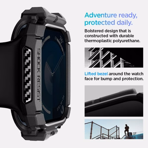 Spigen Rugged Armor Suojakuori Apple Watch 10 46mm - Musta