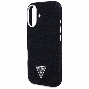 Guess Denim Triangle Logo MagSafe Suojakuori iPhone 16:lle - musta