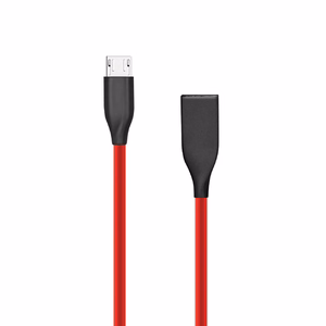 Silikonikaapeli USB - Micro USB (punainen, 2 m)