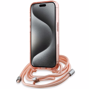 Karl Lagerfeld IML Crossbody Monogram Karl & Choupette Head MagSafe case for iPhone 15 Pro - pink