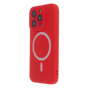 Silikoninen pehmeä magneettikotelo iPhone 15 Pro Max 6,7' punainen